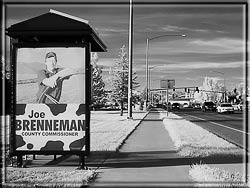 Street poster in infrared