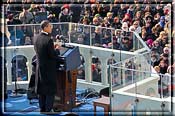 President Barack Obama delivers his inaugural address.